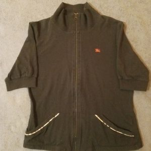 Burberry vintage womens top - full zip - black - size womens LARGE